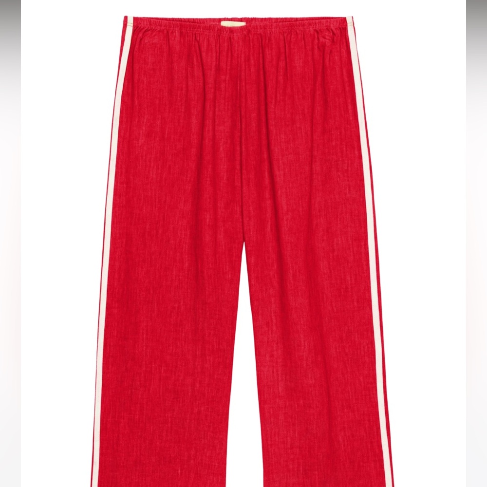 DONNI. The Linen Stripe Crop Pants